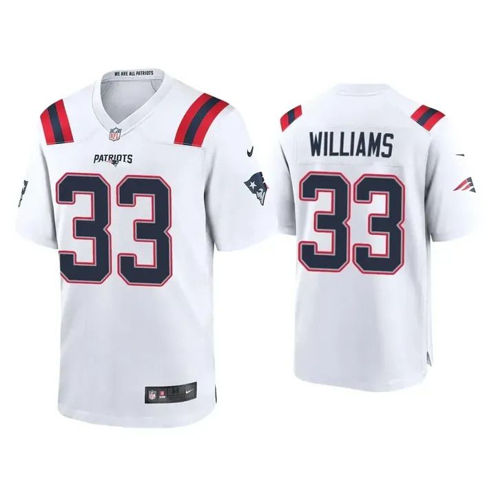Men New England Patriots #33 Joejuan Williams Nike White Game NFL Jersey->new england patriots->NFL Jersey
